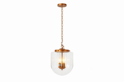 Delphi Pendant Lamp Coarse pendant light by HouseOfZazla with copper chain and clear glass globe on Tampa Home & Garden Store