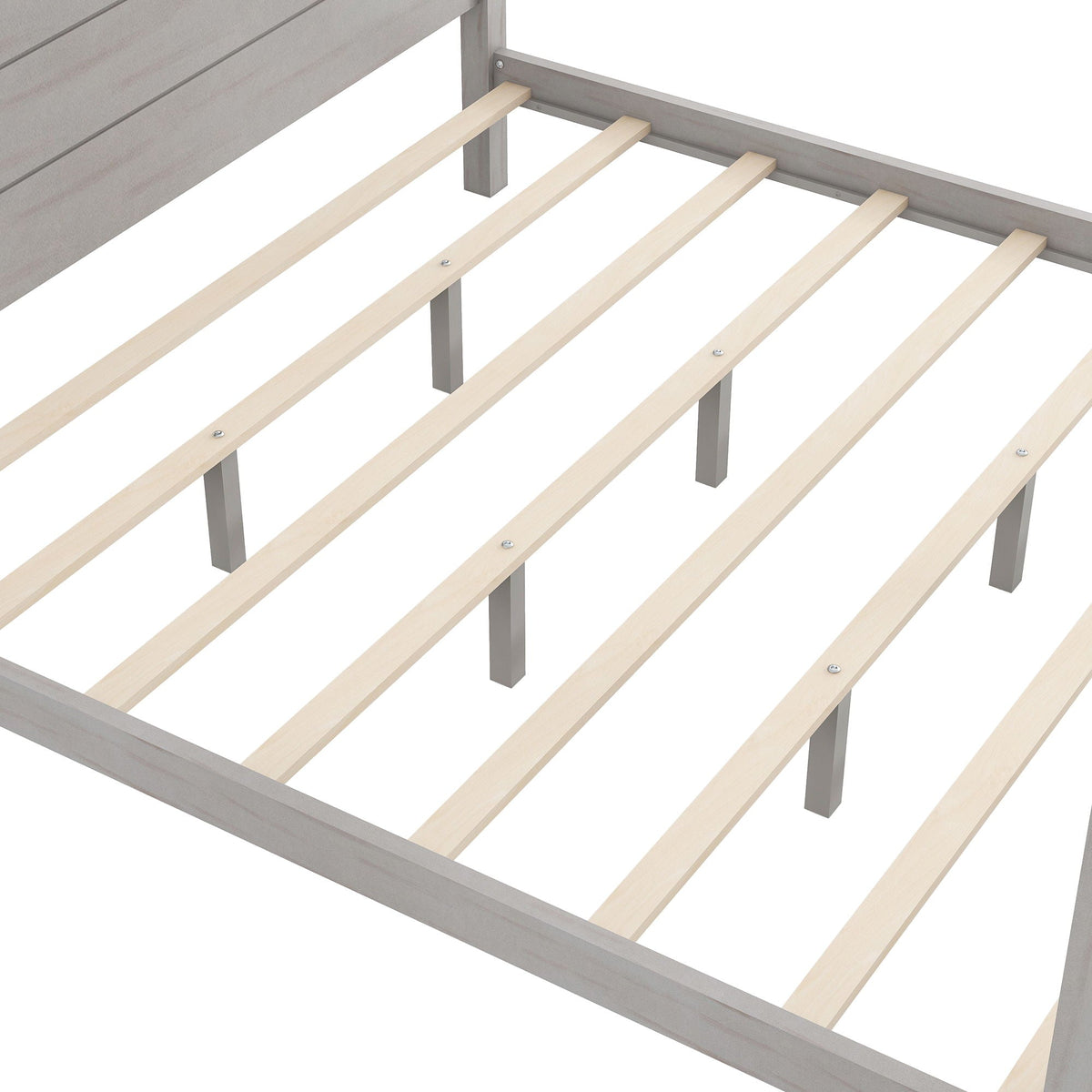 HouseOfZazla canopy bed frame with light wood slats and gray supports on Tampa Home & Garden Store
