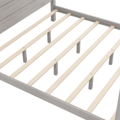 HouseOfZazla canopy bed frame with light wood slats and gray supports on Tampa Home & Garden Store