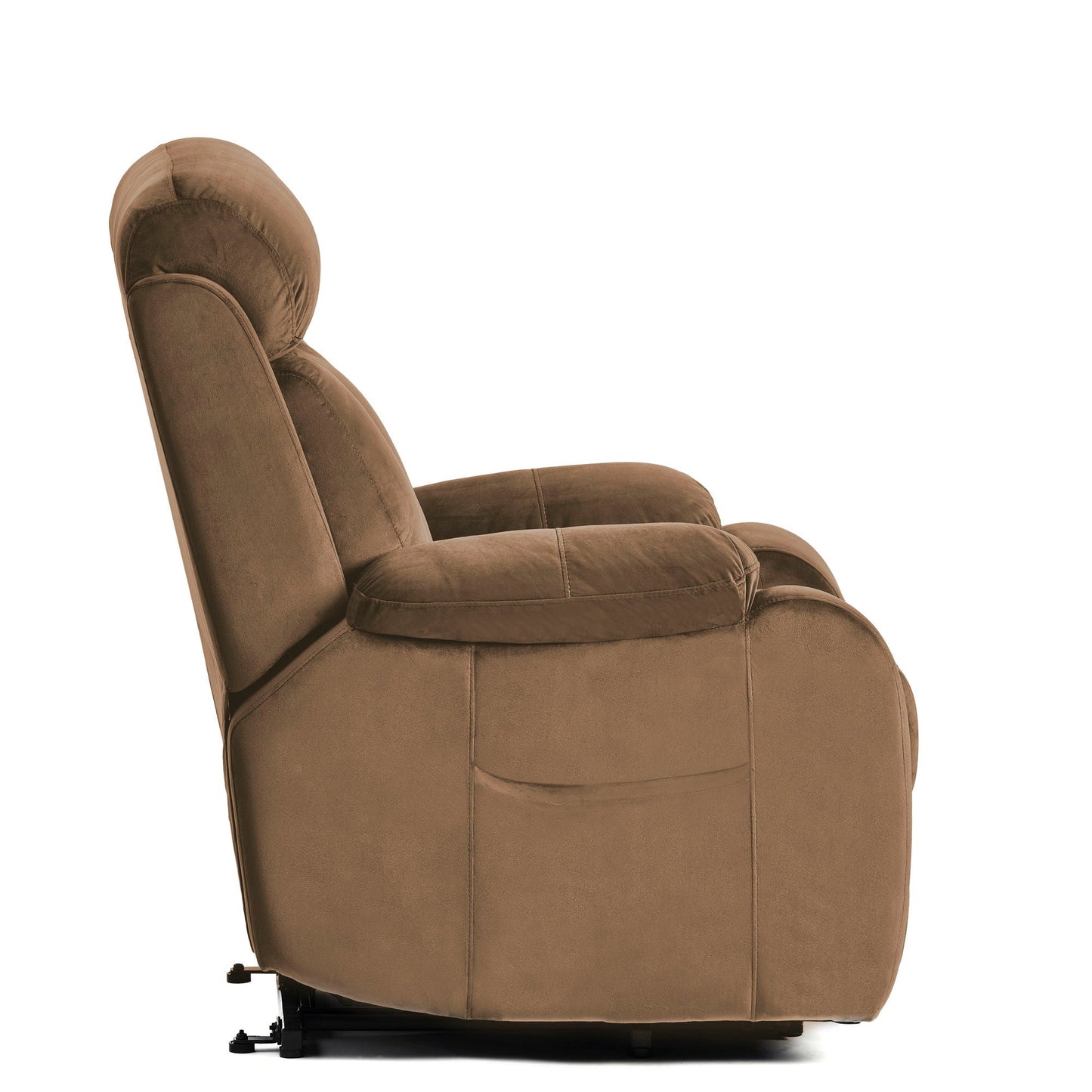 Lift chair recliner brown cashmere fabric with plush upholstery and anti-skid base on Tampa Home & Garden Store