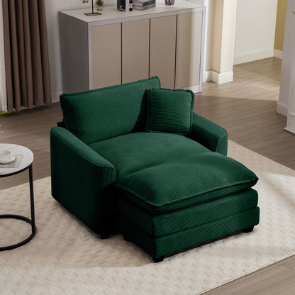 Classic Modern Deep Seat Chair and Footstool Set