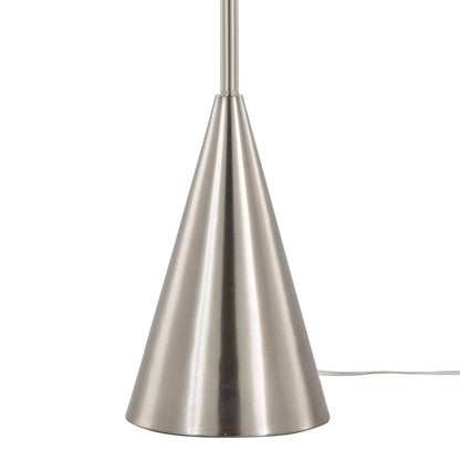 Cone contemporary floor lamp base in brushed nickel finish with visible cord HouseOfZazla on Tampa Home & Garden Store