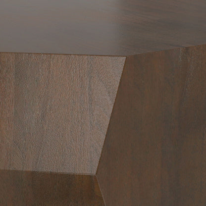 Walnut Geometric Coffee Table with Acacia Veneer, 39in square, HouseOfZazla on Tampa Home & Garden Store