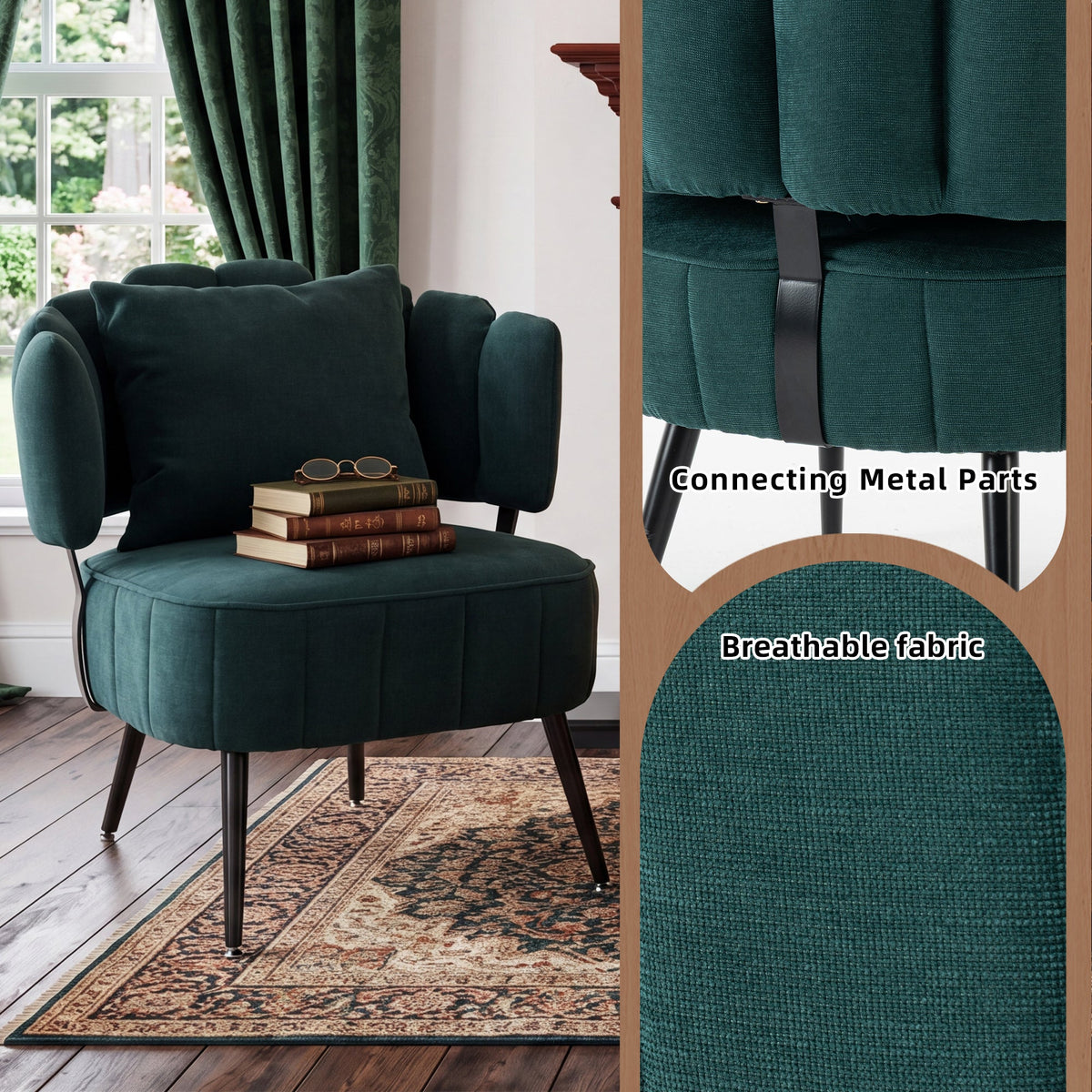 Decorative Chenille Tub Chair and Spring Seat