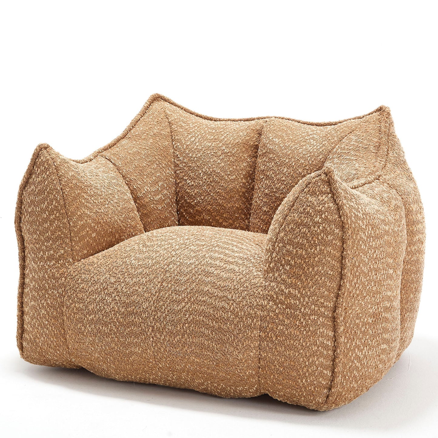 Arm chair in warm brown chenille fabric with plush textured upholstery and resilient foam on Tampa Home & Garden Store