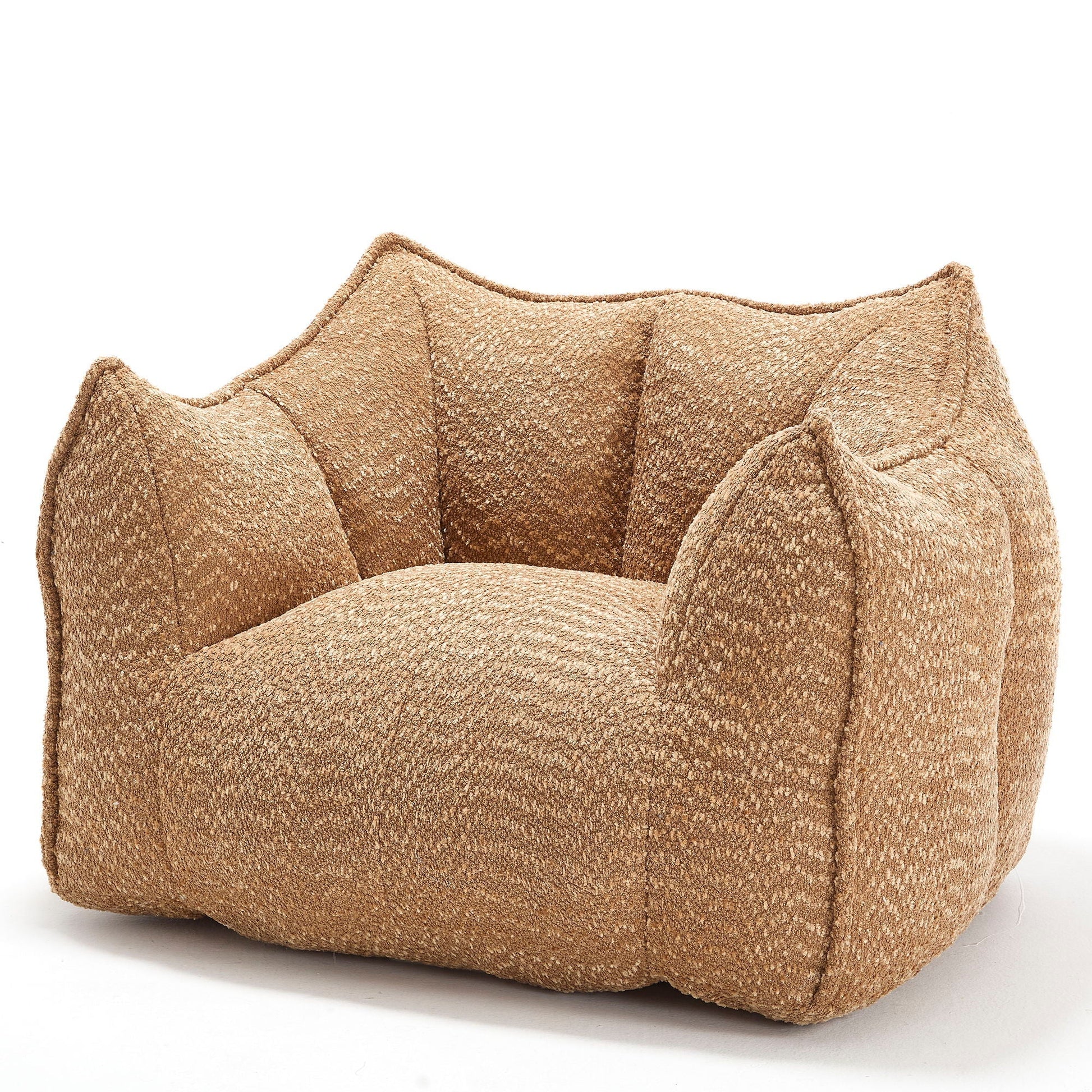 Arm chair in warm brown chenille fabric with plush textured upholstery and resilient foam on Tampa Home & Garden Store