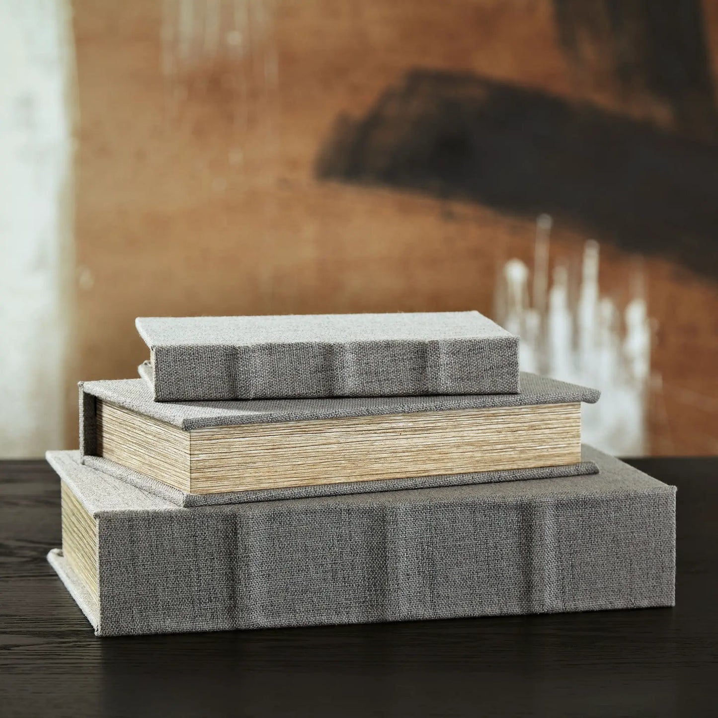 Jolina Linen Box Set of 3 Keepsake Boxes