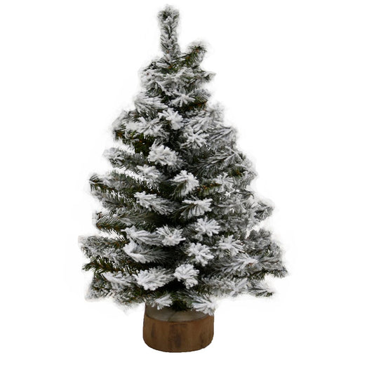 Un-Lit Flocked Canadian Pine Tree - Tampa Home & Garden Store