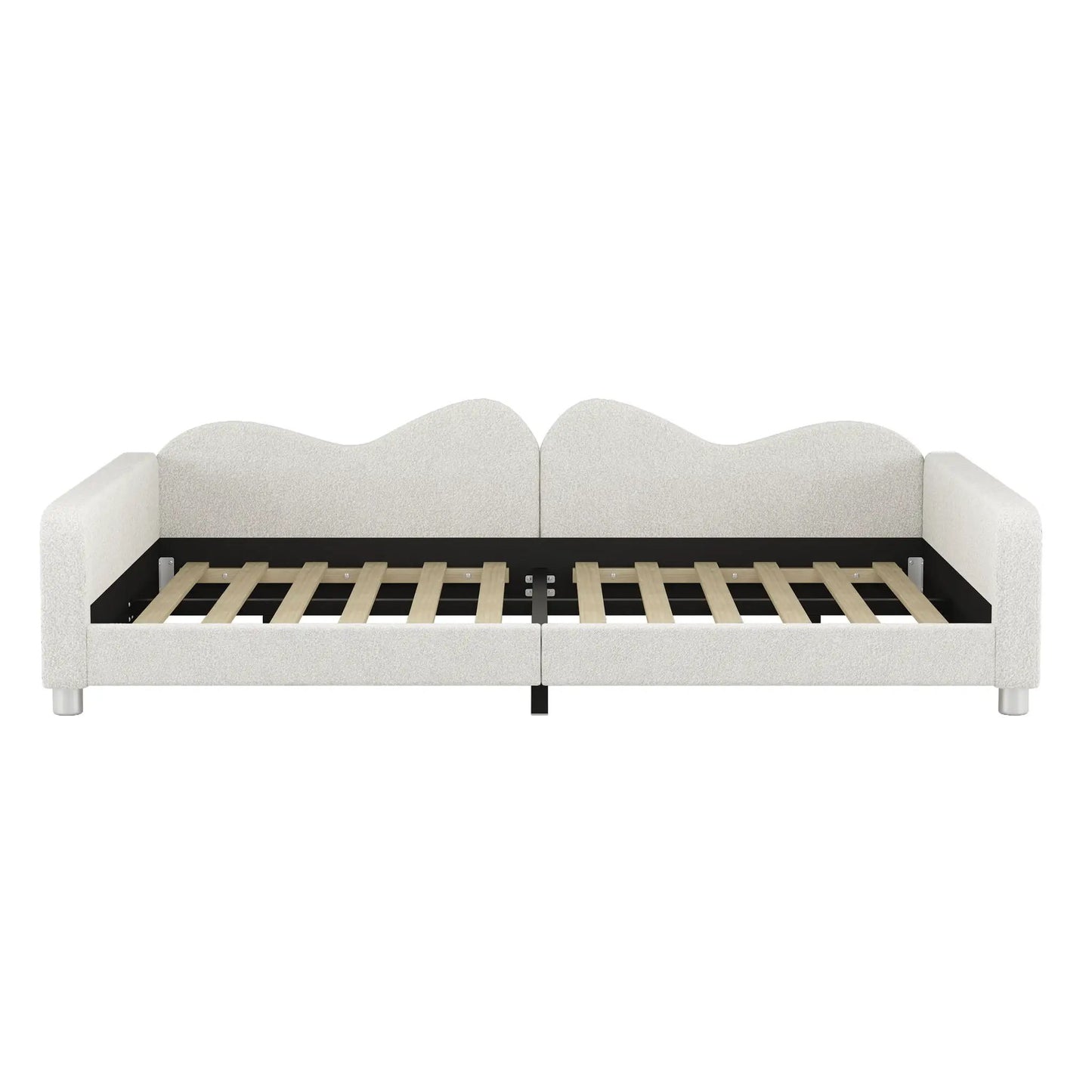 Upholstered Daybed With Sherpa Fabric Sofabed