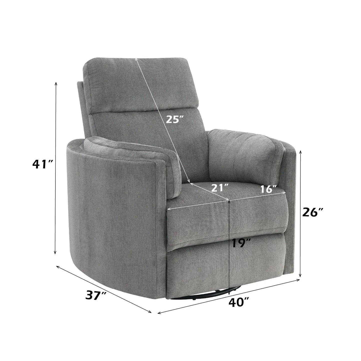 Sagen swivel glider recliner in gray fabric by Unique Piece Furniture on Tampa Home & Garden Store