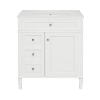 Bathroom vanity with medicine cabinet, white storage, 2 soft closing doors and 4 drawers on Tampa Home & Garden Store