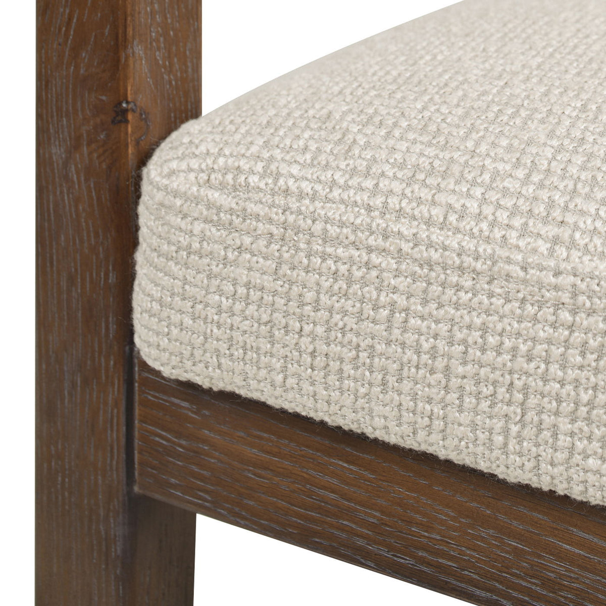 Mid-Century Counter Stool beige textured upholstery on a dark wood frame HouseOfZazla on Tampa Home & Garden Store