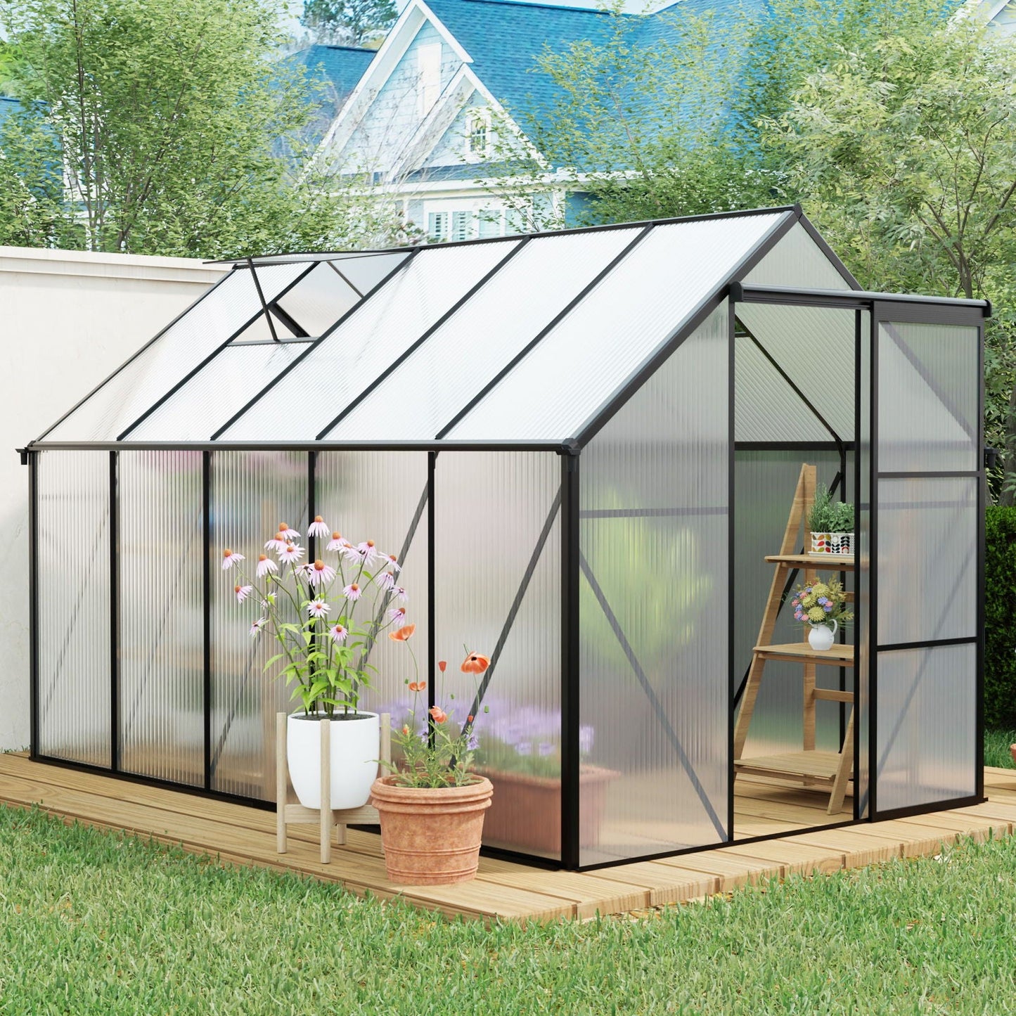 Outdoor Polycarbonate House and Raised Metal Base