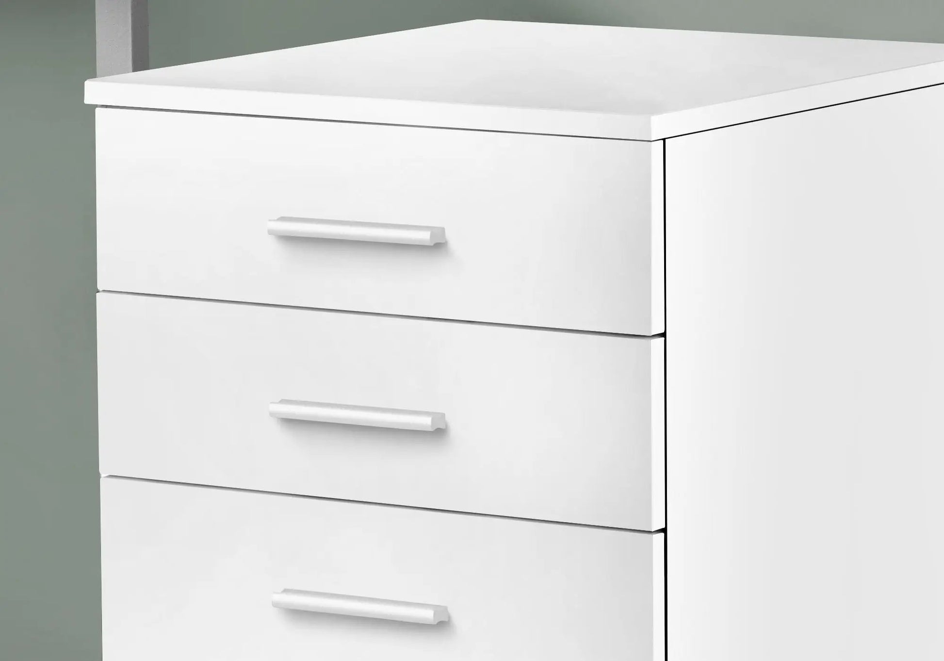 File cabinet white finish with slim bar handles and multiple drawers for office storage on Tampa Home & Garden Store