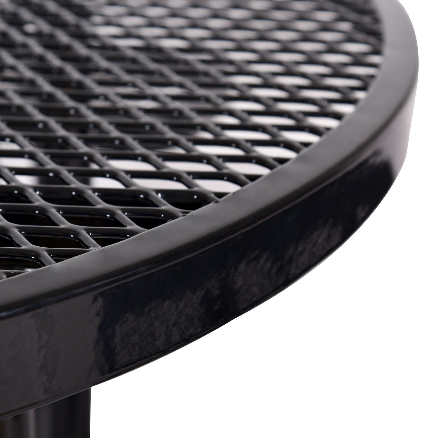 Round Outdoor Steel Picnic Table with Pole