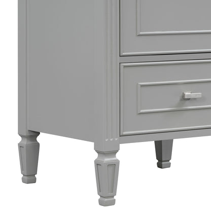 Retro bathroom vanity gray finish with paneled drawers and turned legs HouseOfZazla on Tampa Home & Garden Store