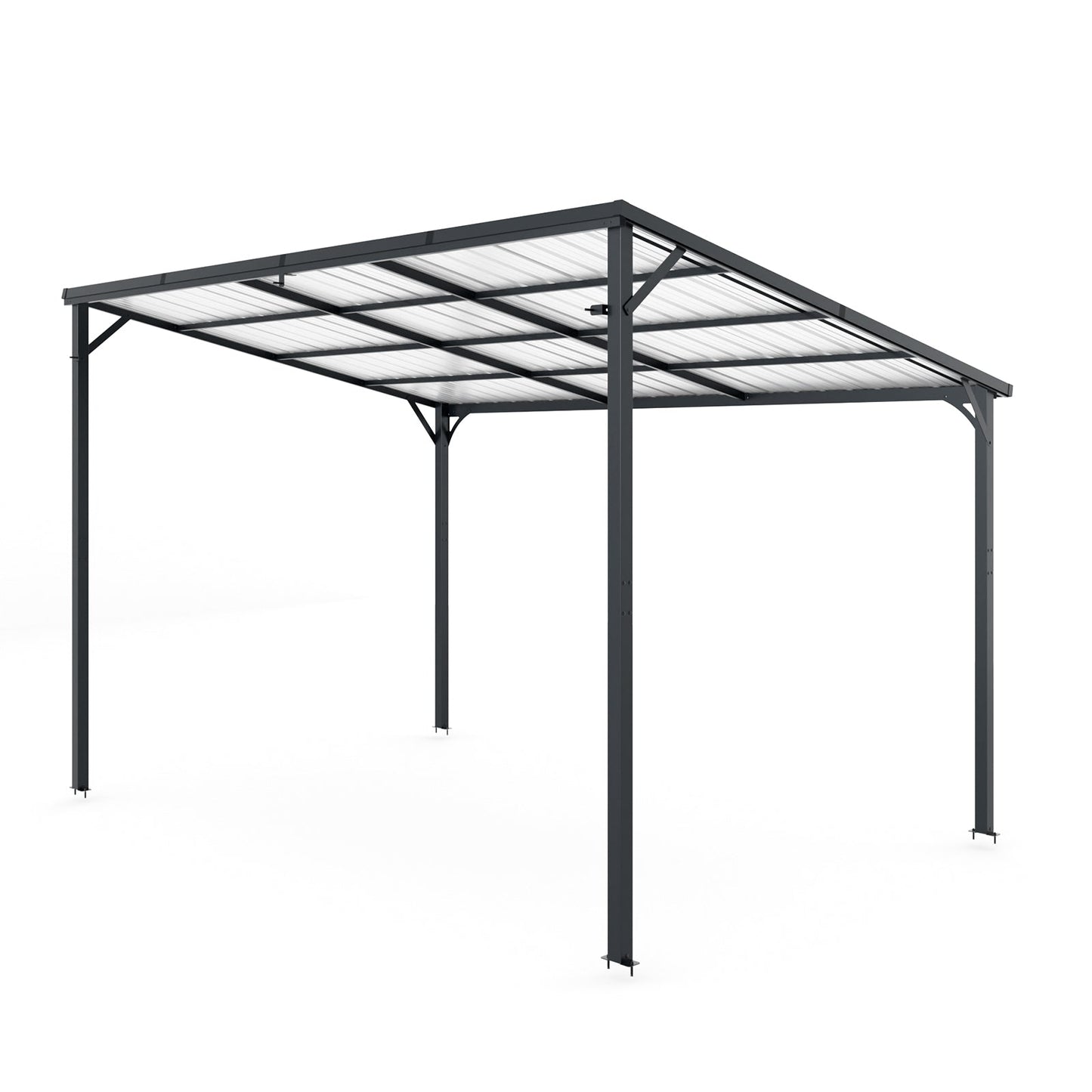 Outdoor 12X8 Galvanized Steel Pergola and Canopy