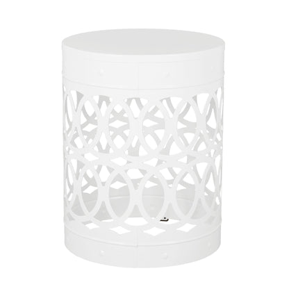 Outdoor Metal Side Tables Set of Two for Patio