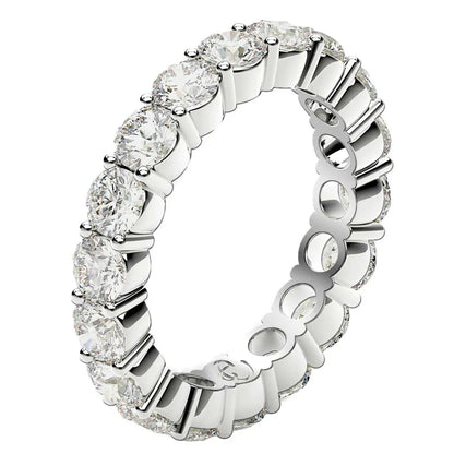 Round cut lab grown diamond eternity ring in 14k white gold, 2 cttw FG/VS2 on Tampa Home & Garden Store