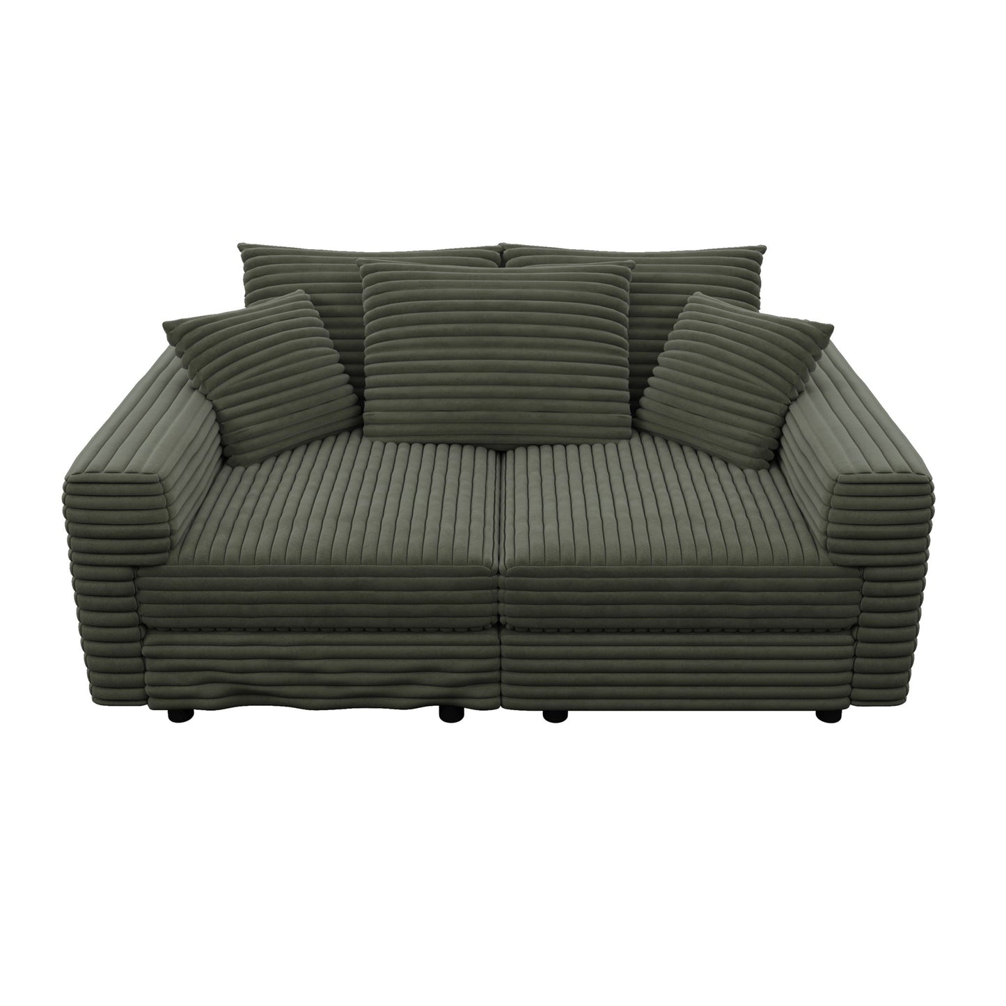 Convertible Sofa With Deep Seat and Pillows