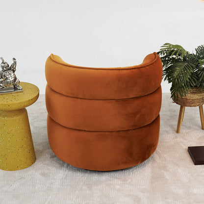 Walden Stylish Swivel Chair with Integrated Armrests in burnt orange velvet, HouseOfZazla on Tampa Home & Garden Store
