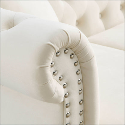 Chesterfield Sofa With Nailhead Trim and Cushions