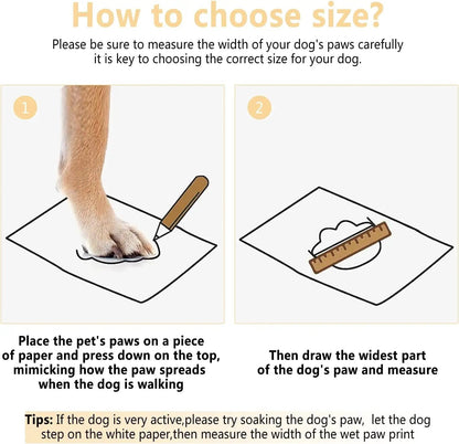 Indoor Dog Boots Non-Slip Shoes for Floors measurement guide: dog's paw on paper image on Tampa Home & Garden Store