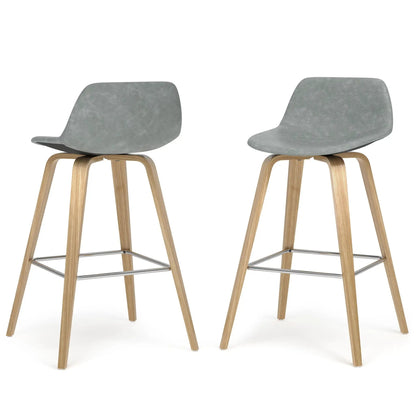 Randolph Bentwood upholstered counter-height stools set of 2 with grey seats and wood legs on Tampa Home & Garden Store