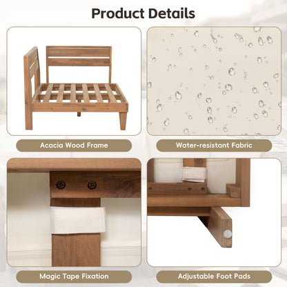 Topmax 6 Piece Acacia Wood Patio Sofa Set