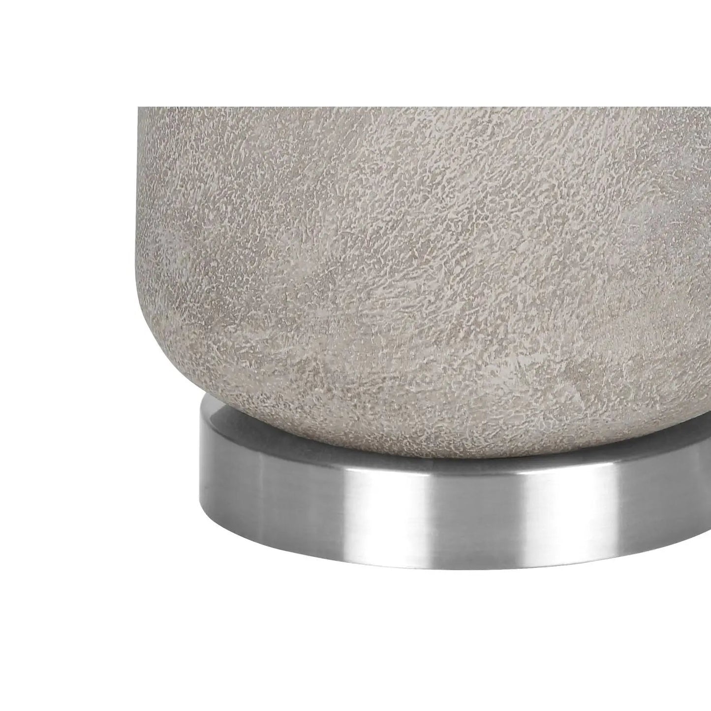 Table lamp by Unique Piece Furniture, gray resin body with brushed metal base on Tampa Home & Garden Store