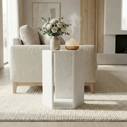Hexagon Side Table in Modern Minimalist Style
