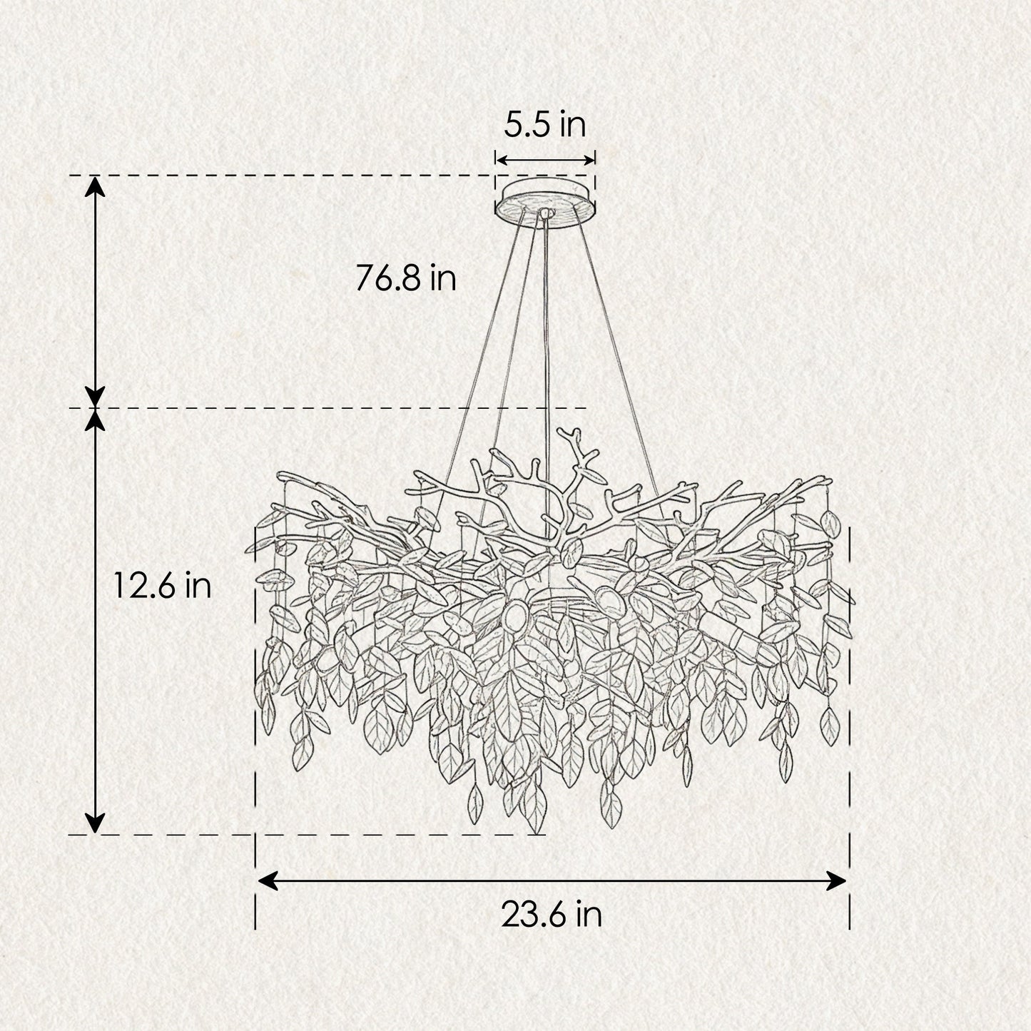 8-Light Crystal Gold Chandelier with cascading crystal leaves and gold canopy by HouseOfZazla on Tampa Home & Garden Store