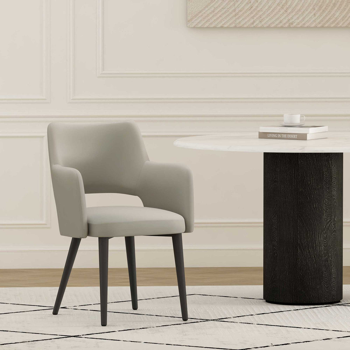Modern Tremont Dining Armchair and Steel Frame