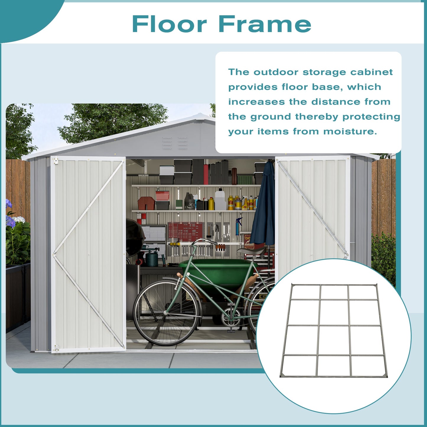10 By 12 Feet Galvanized Steel Storage Shed