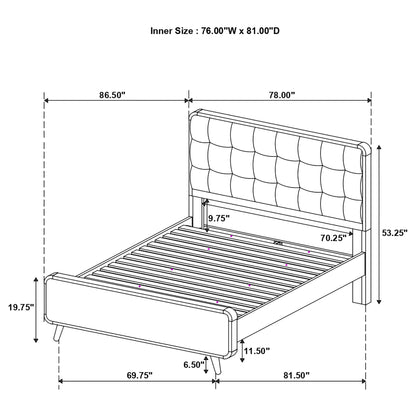 Carson Carrington tufted upholstered platform bed frame by HouseOfZazla with slatted base on Tampa Home & Garden Store