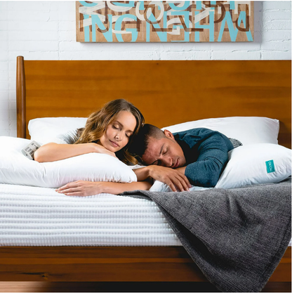Premium Down-Alternative Bed Pillow HouseOfZazla, white hypoallergenic fill on a bed on Tampa Home & Garden Store