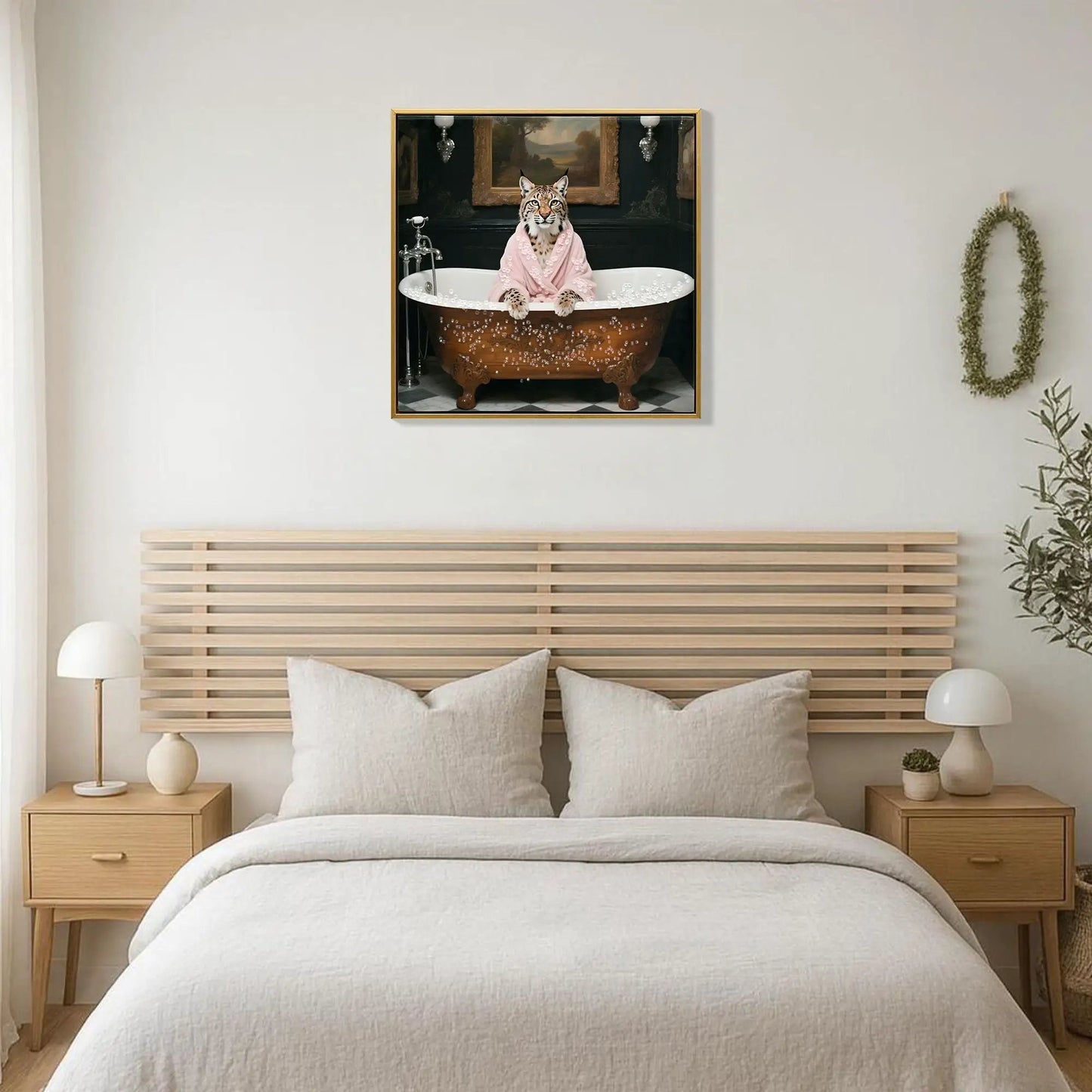 Tiger in Bathtub Art Print For Bathroom Decor