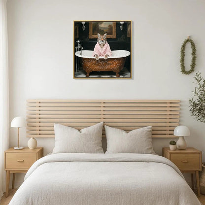 Tiger in Bathtub Art Print For Bathroom Decor
