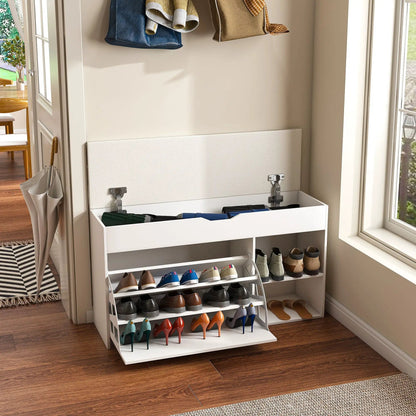 Modern Entryway Bench With 3 Tier Drawers