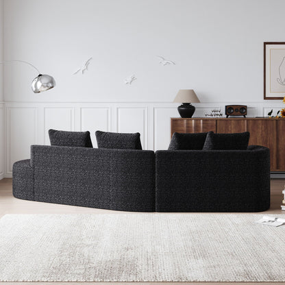 Chenille Sectional Sofa and Soft Throw Pillows