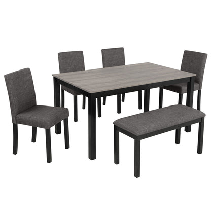 Rustic Wood Dining Table and Upholstered Chairs