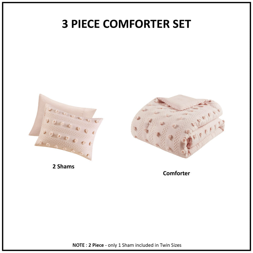 Luxury Full Queen Clip Jacquard Comforter and Set