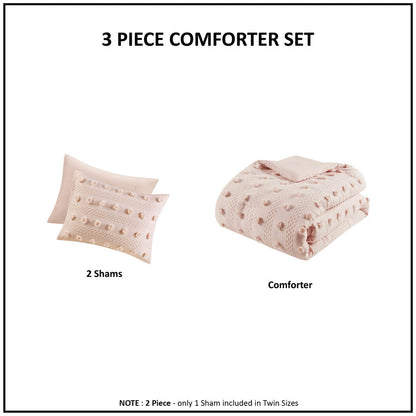 Luxury Full Queen Clip Jacquard Comforter and Set