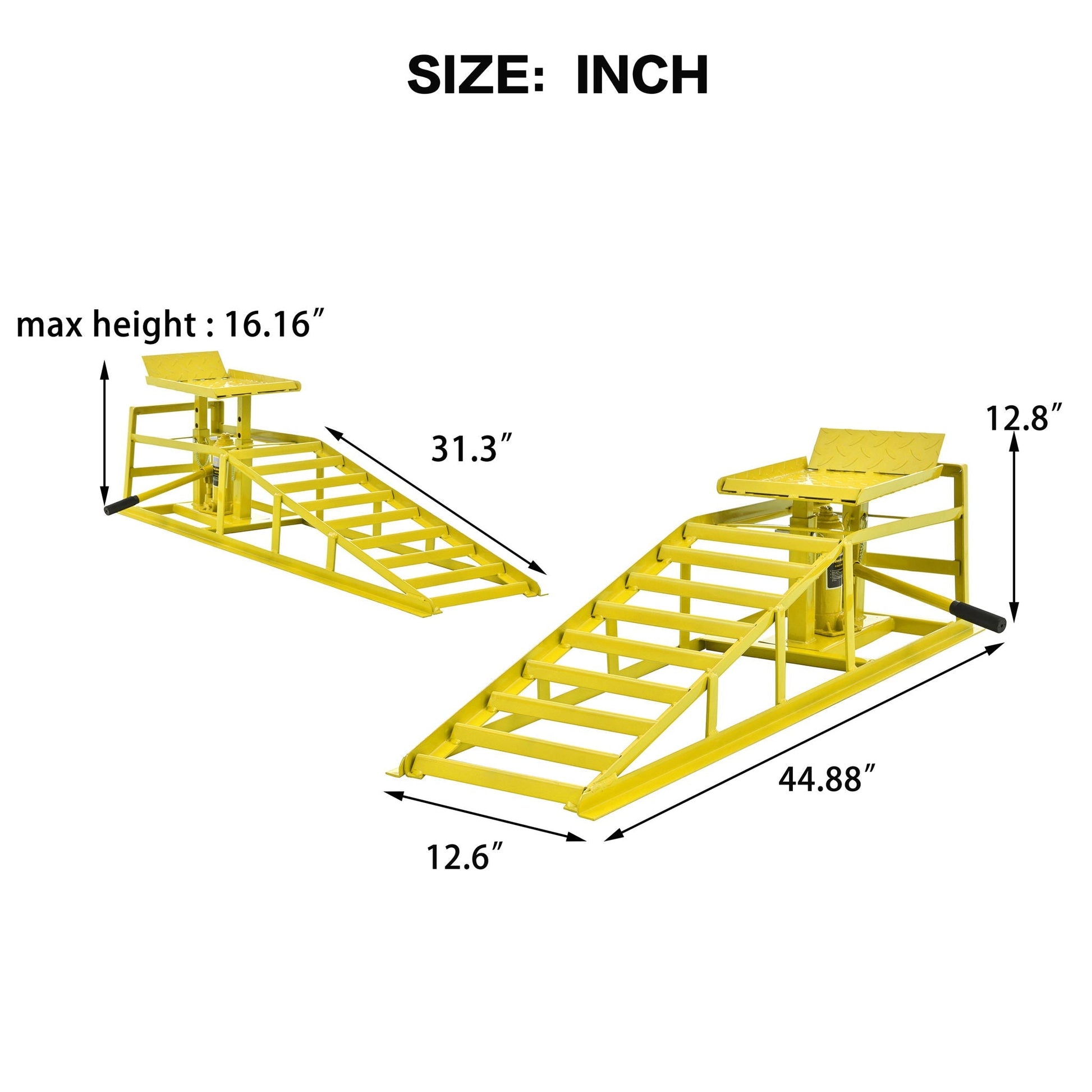 5-Ton Suxidi auto car truck service ramps with hydraulic lift, yellow steel frame HouseOfZazla on Tampa Home & Garden Store