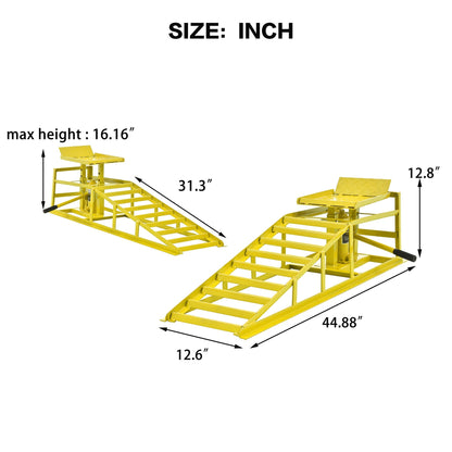 5-Ton Suxidi auto car truck service ramps with hydraulic lift, yellow steel frame HouseOfZazla on Tampa Home & Garden Store