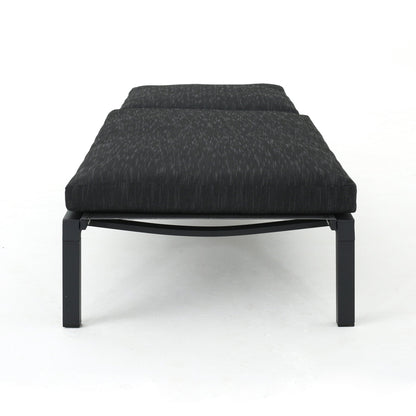 Modern Chaise Lounge with water-resistant cushions dark gray on black metal frame on Tampa Home & Garden Store