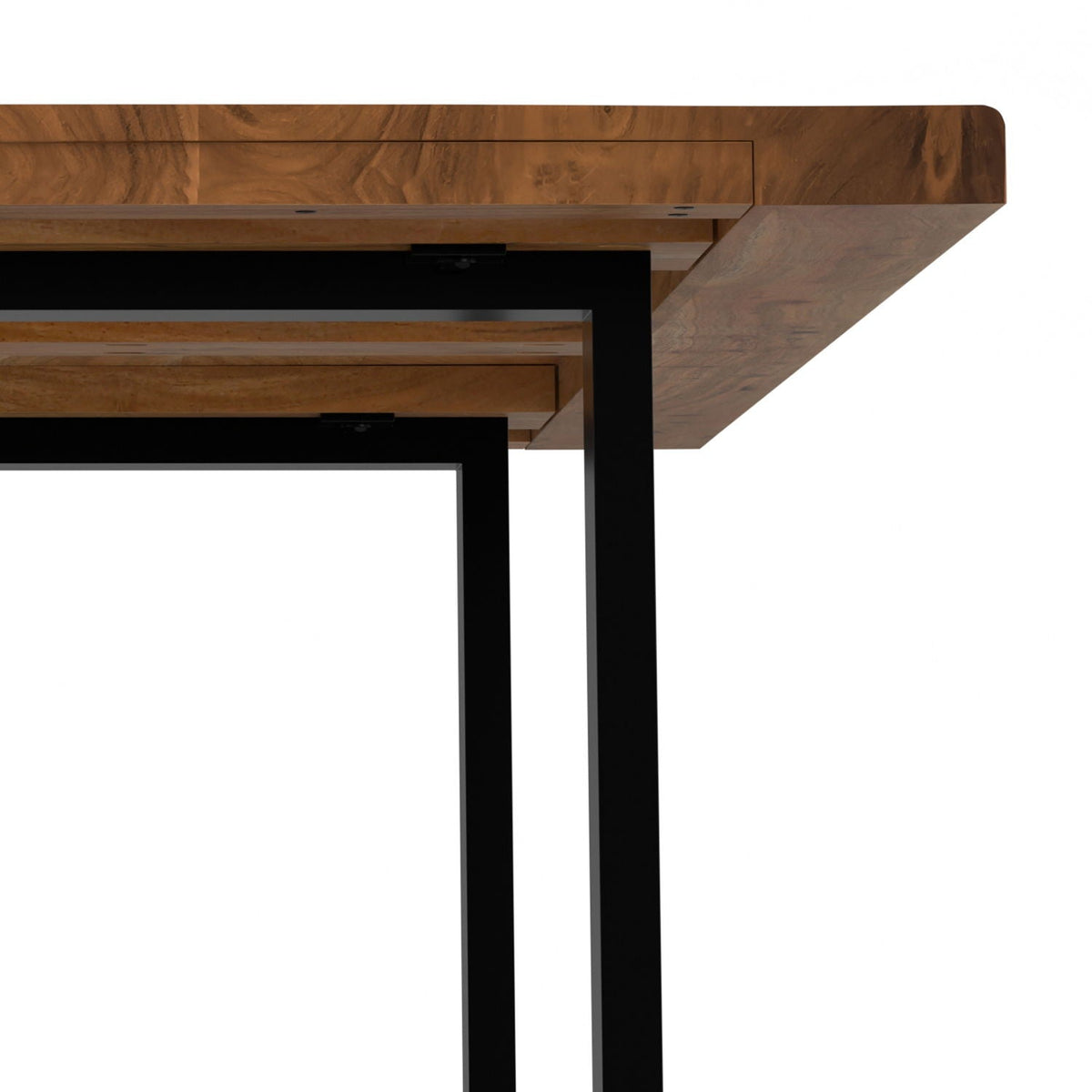 Solid acacia wood dining table with black iron legs by HouseOfZazla on Tampa Home & Garden Store