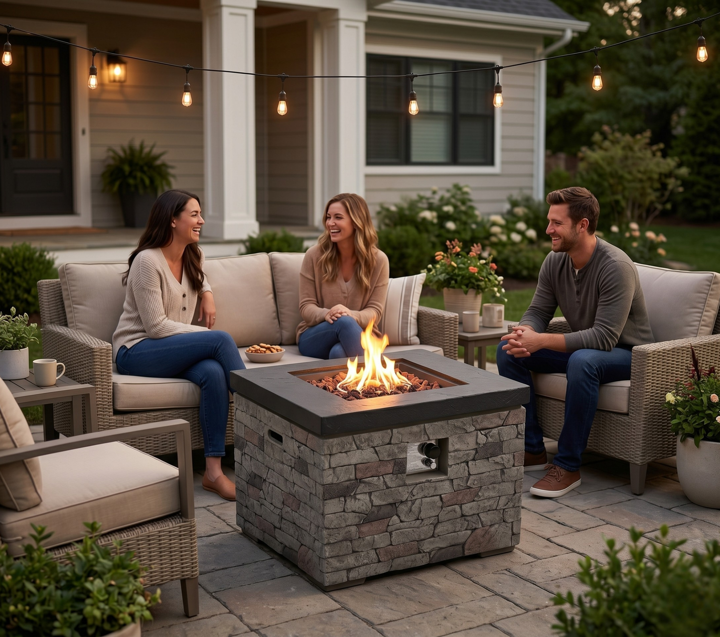 32 Inch Outdoor Propane Fire Pit Table for Patio