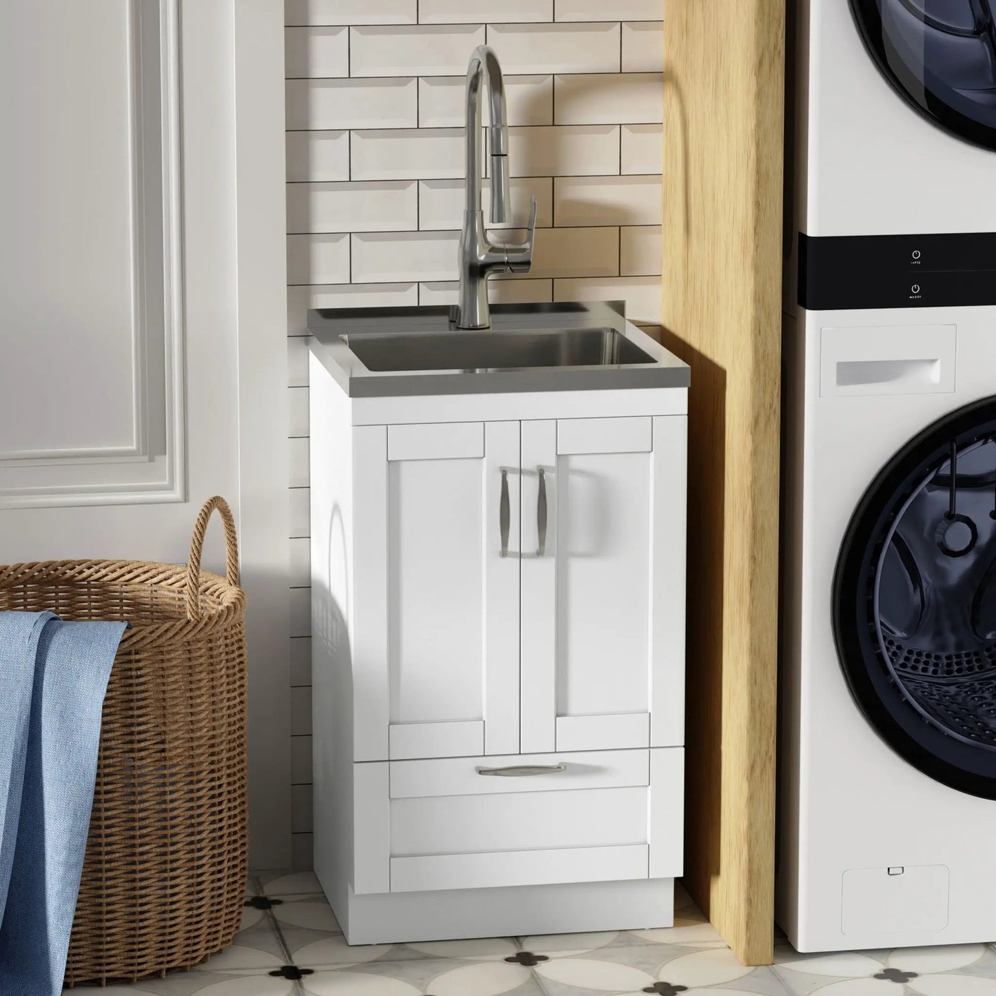 Reed Deluxe Laundry Cabinet with Pull-Out Faucet