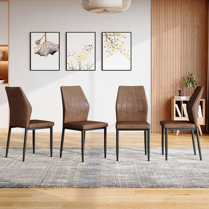 Dining chairs with shell pattern, brown upholstery, set of 4, modern dining room style on Tampa Home & Garden Store